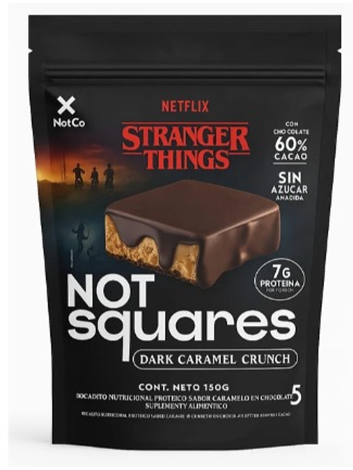 Not Squares Dark Caramel Crunch 5Un (150grs) 1