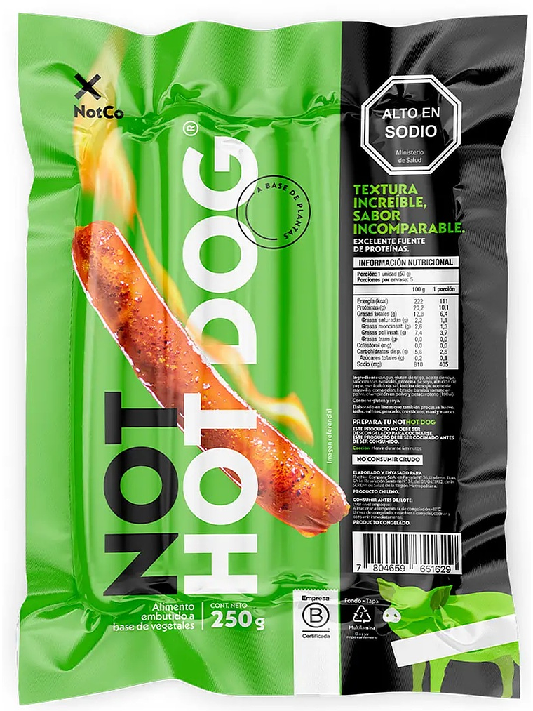NOT HOT DOG PAQUETE DE 5 (250G) 1