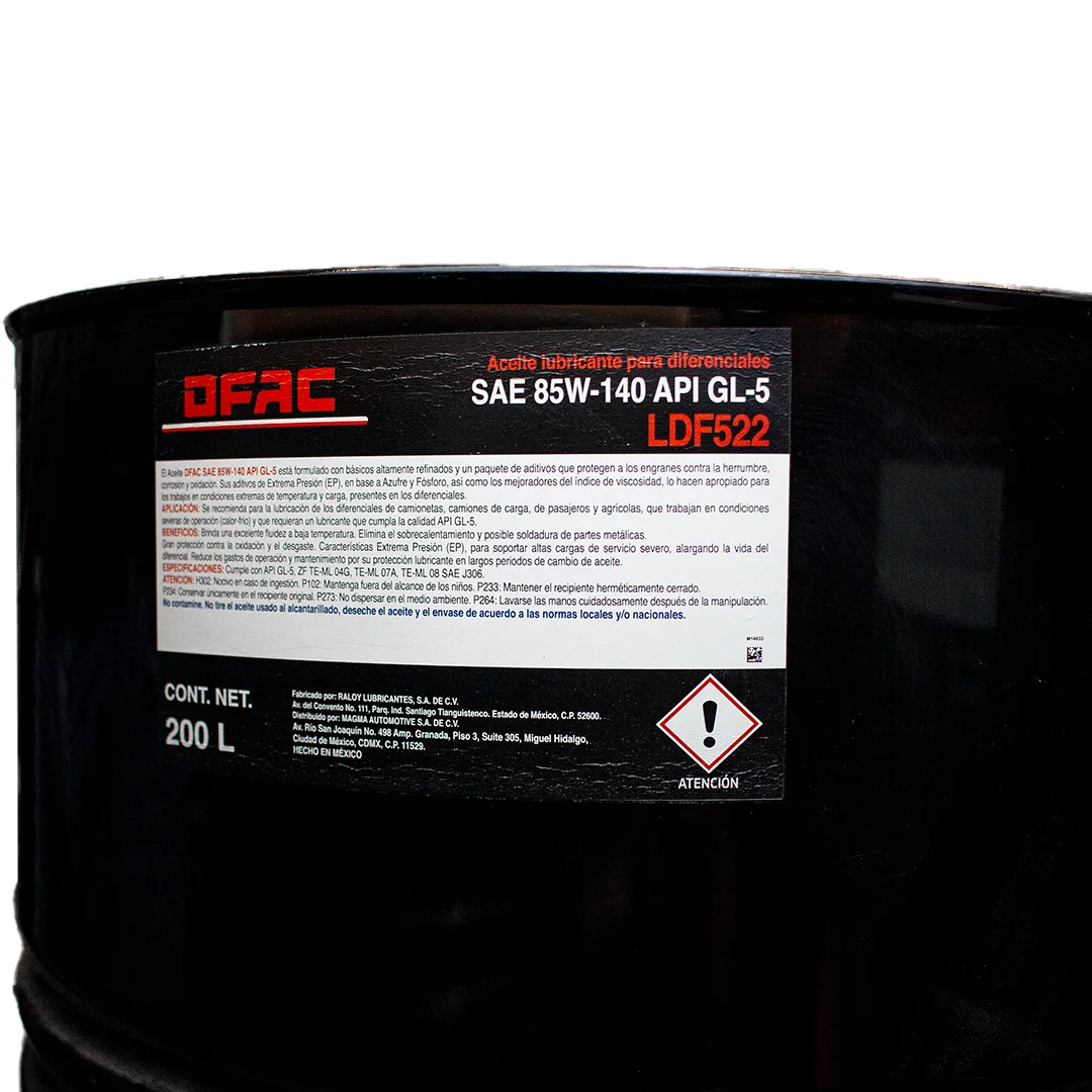 ACEITE DIFERENCIAL SAE 85W90 API GL-5 T/200 L