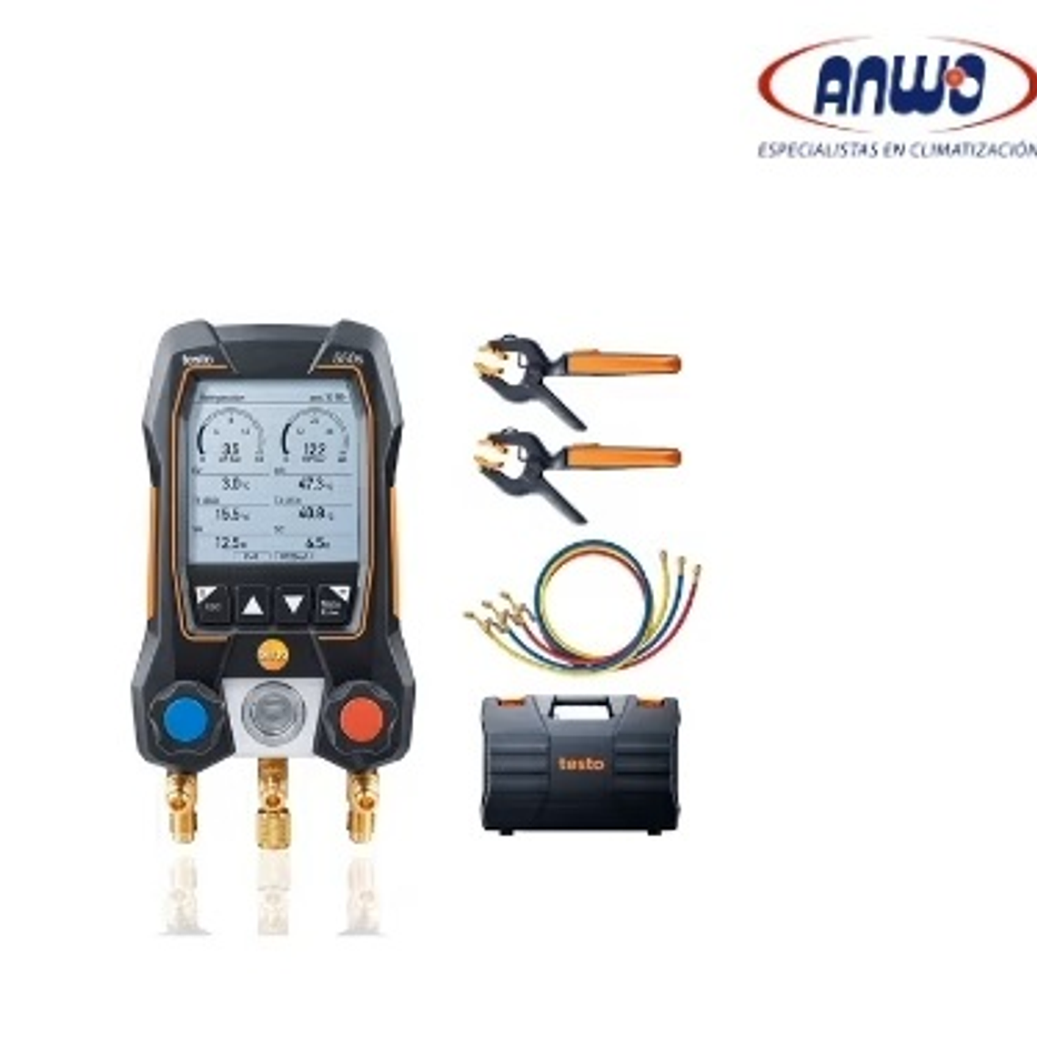 MANIFOLD SMART CON SENSORES INALAMBRICOS DE TEMPERATURA Y MANGUERAS TESTO 550s 1