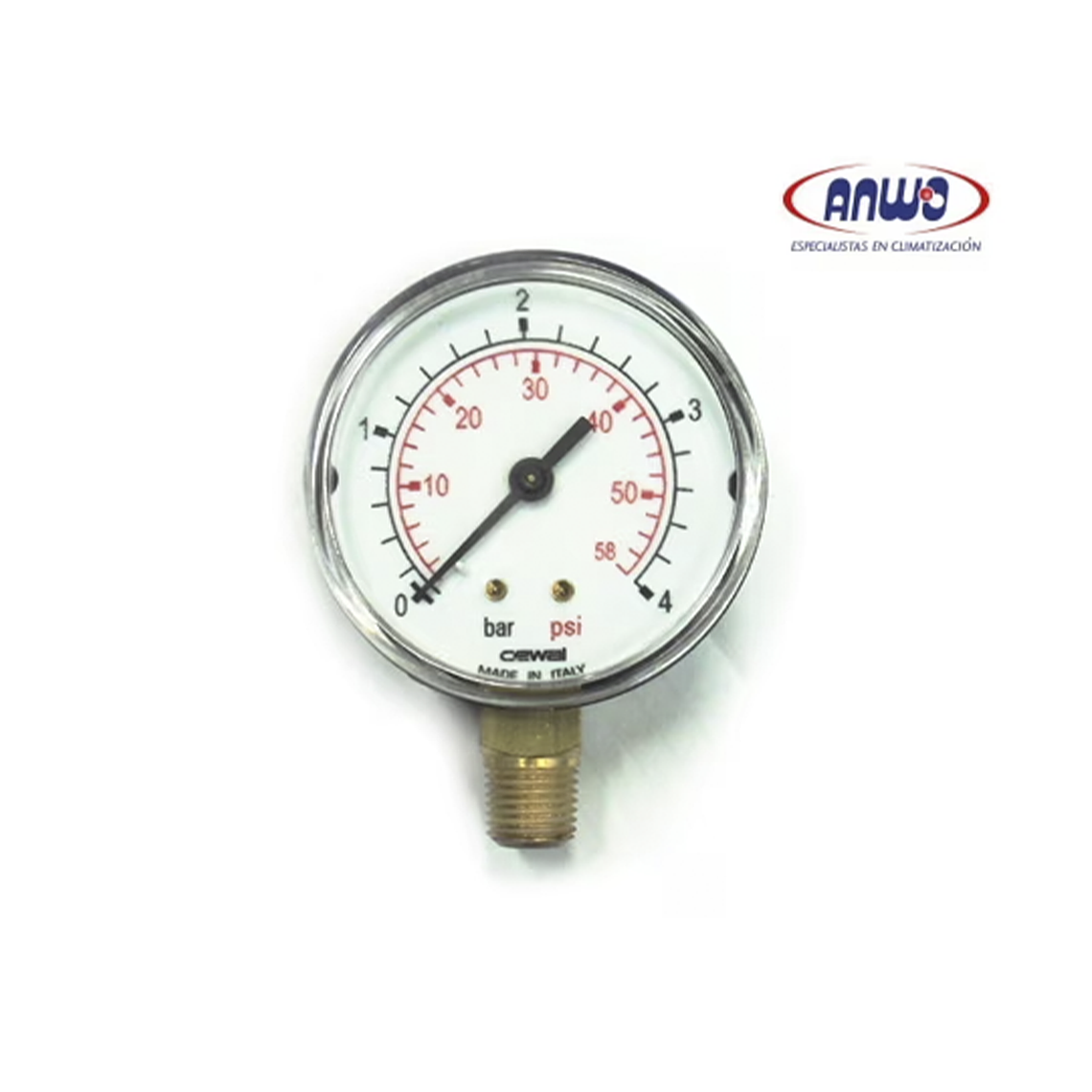 MANOMETRO D.63 1/4 0-4 BAR 1