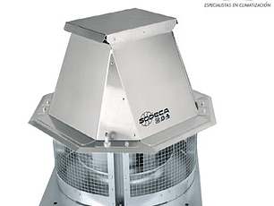 EXTRACTOR CENTRIFUGO TEJADO SALIDA LATERAL ALABE A REACCION IP55 1420 RPM 380V QMAX 7000M3H