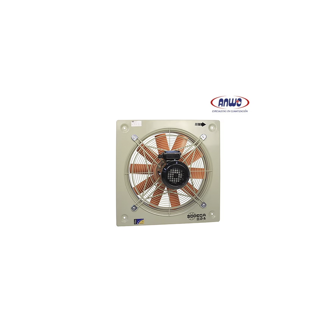 HELICOIDAL MURAL HELICE DE PLASTICO CON REJILLA PROTECCION EN SUCCION MOTOR 380V QMAX 16455M3H 1