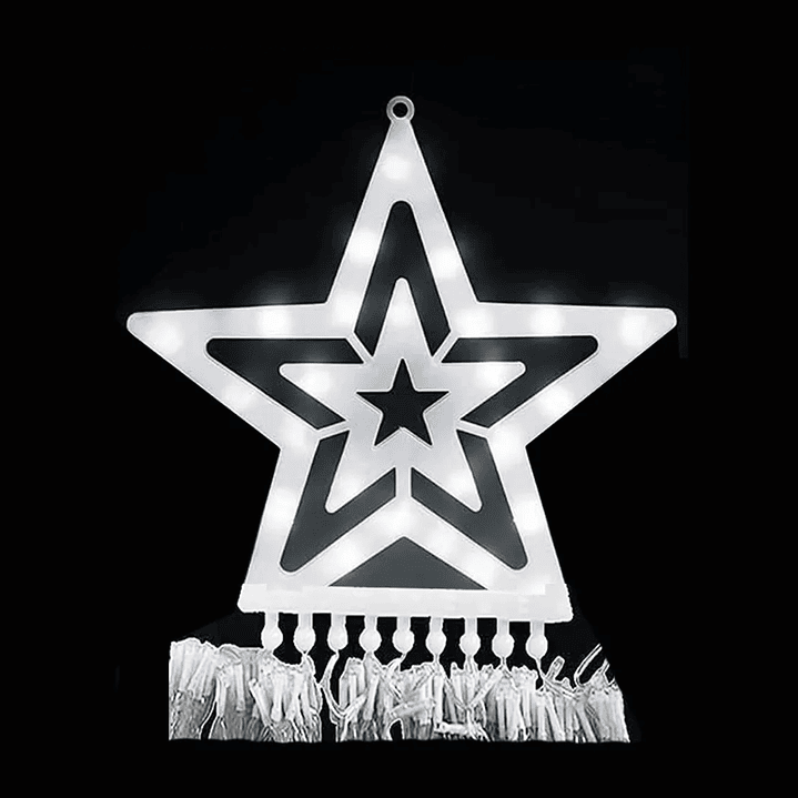 Luces Navideñas Punta Arbol Estrella Con Cortina Luz Agregar a favoritos 2