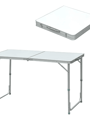 Mesa Plegable Blanca Portatil Camping 120x60cm Color Blanco - 300012