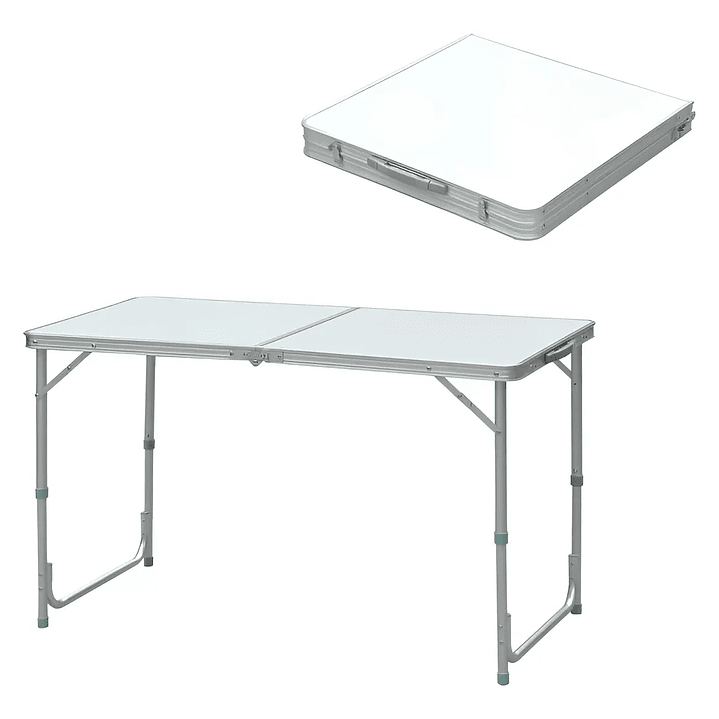 Mesa Plegable Blanca Portatil Camping 120x60cm Color Blanco - 300012 1