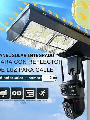 Foco + Cámara Solar y Panel Incorporado Pro