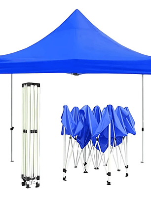 Toldo 2x2 PREMIUM Hexagonal Fierro Americano, Carpa Azul Impermeable Azul 