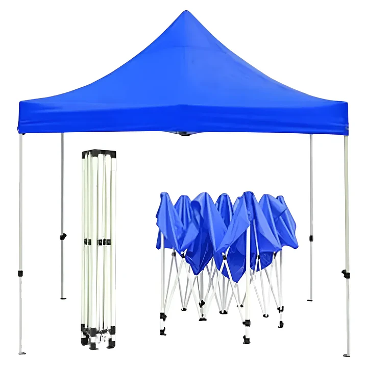 Toldo 2x2 PREMIUM Hexagonal Fierro Americano, Carpa Azul Impermeable Azul  1