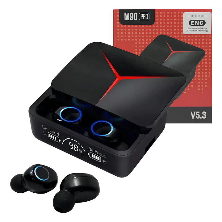 Audífonos Inalámbricos M90 PRO Bluetooth 5.3 Touch Cancelación Sonid Color Negro 1