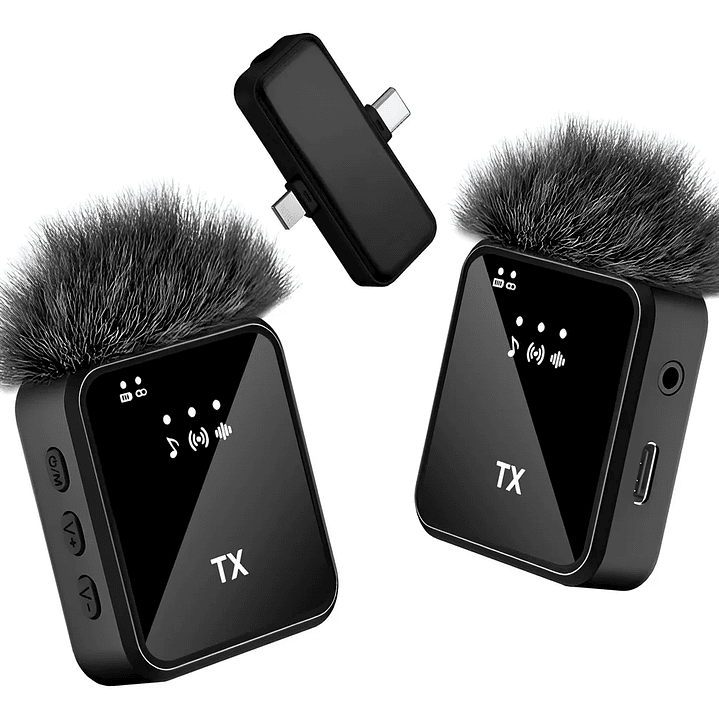 Pack 2 Microfonos Inalambricos Dual Para Crear Contenido Microfono Lavalier Inalambrico Microfono De Solapa Para Vloggers y Creadores de Contenido Negro 1