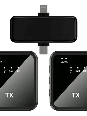 Pack 2 Microfonos Inalambricos Dual Para Crear Contenido Microfono Lavalier Inalambrico Microfono De Solapa Para Vloggers y Creadores de Contenido Negro