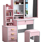Tocador De Dormitorio Iluminado Espejo Con Luz Con Taburete Rosa 129*80*35cmTocador De Dormitorio Iluminado Espejo Con Luz Con Taburete Rosa 129*80*35cm Tocador De Dormitorio Iluminado Espejo Con Luz  - Miniatura 1