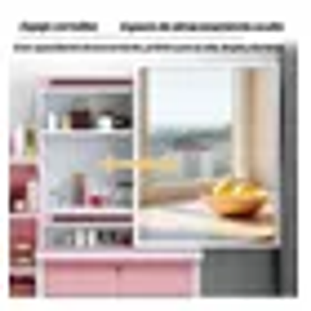 Tocador De Dormitorio Iluminado Espejo Con Luz Con Taburete Rosa 129*80*35cmTocador De Dormitorio Iluminado Espejo Con Luz Con Taburete Rosa 129*80*35cm Tocador De Dormitorio Iluminado Espejo Con Luz  3