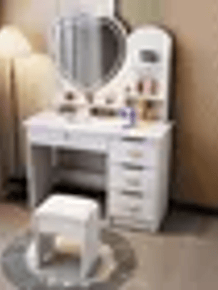 Tocador Corazon Con Asiento Llaves Y Luz Led ROSADO