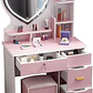 Tocador Corazon Con Asiento Llaves Y Luz Led ROSADO - Miniatura 2