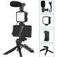 Kit De Grabación Con Micrófono Luz Led Y Soporte Tripode Color Negro - Miniatura 1