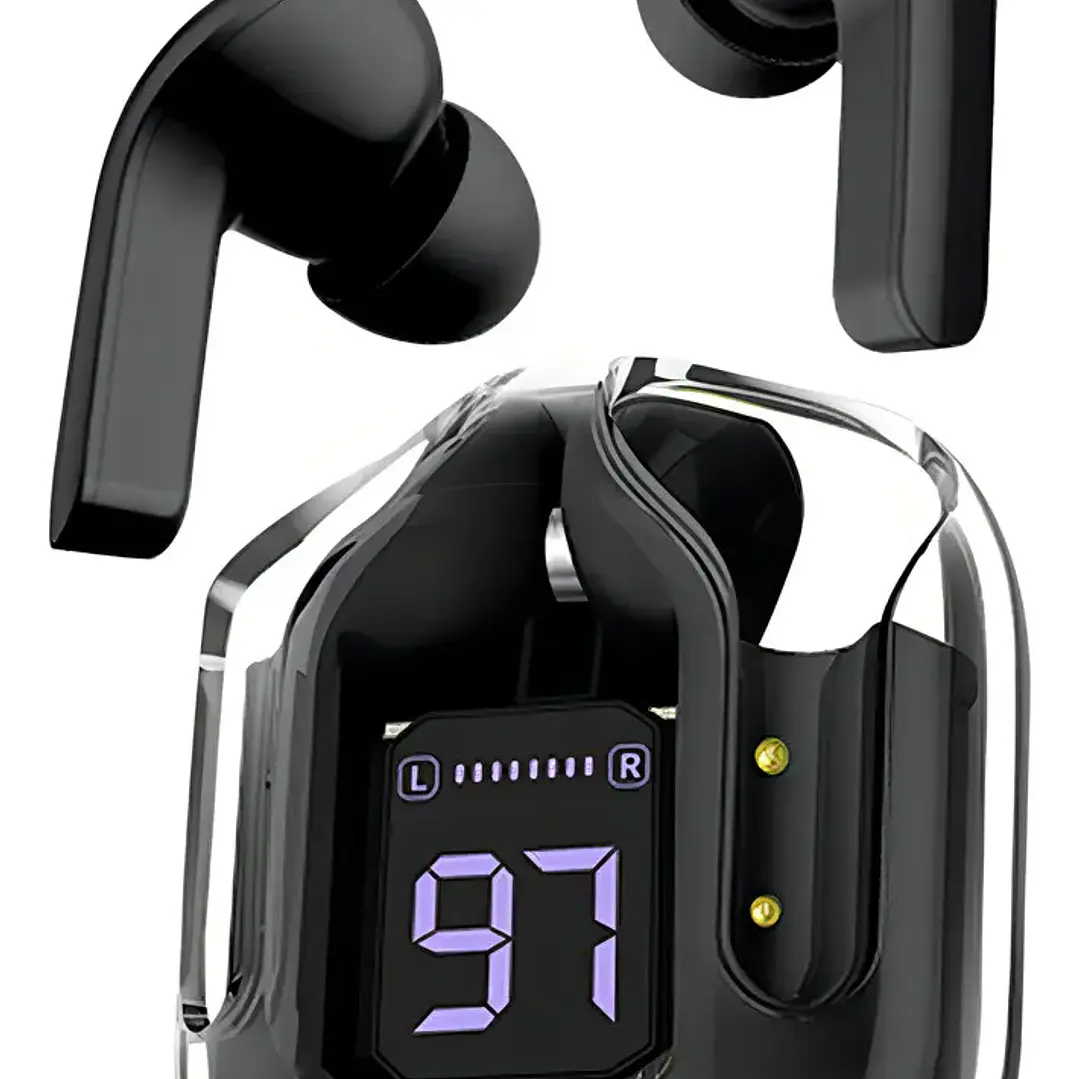 Audifonos Inalámbricos Pantalla Digital Reducción Ruido Ipx4 Color Negro 1