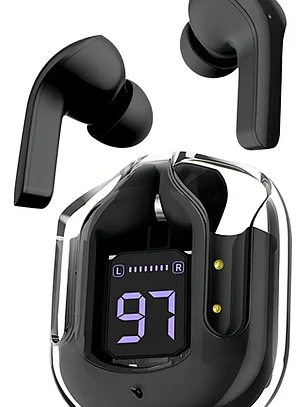 Audifonos Inalámbricos Pantalla Digital Reducción Ruido Ipx4 Color Negro