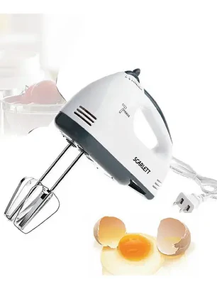 Batidora de Mano Scarlett HE-133 7 Velocidades 180W Repostería Blanca