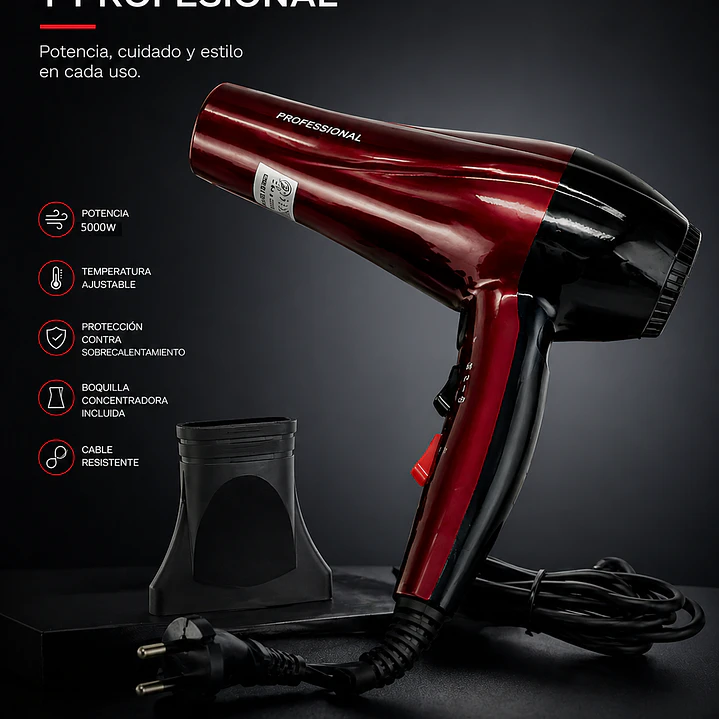 Secador De Cabello Smart Hair Dryer 5000w Probabylisscoco Color Marrón 2