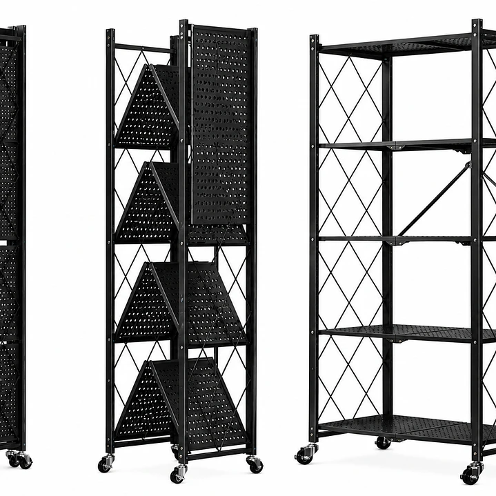 Estante Plegable Multicolor Metal 5 Niveles Con Ruedas colores 3