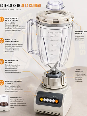 Licuadora Blender Picadora Juguera Eléctrico 300w Juguera