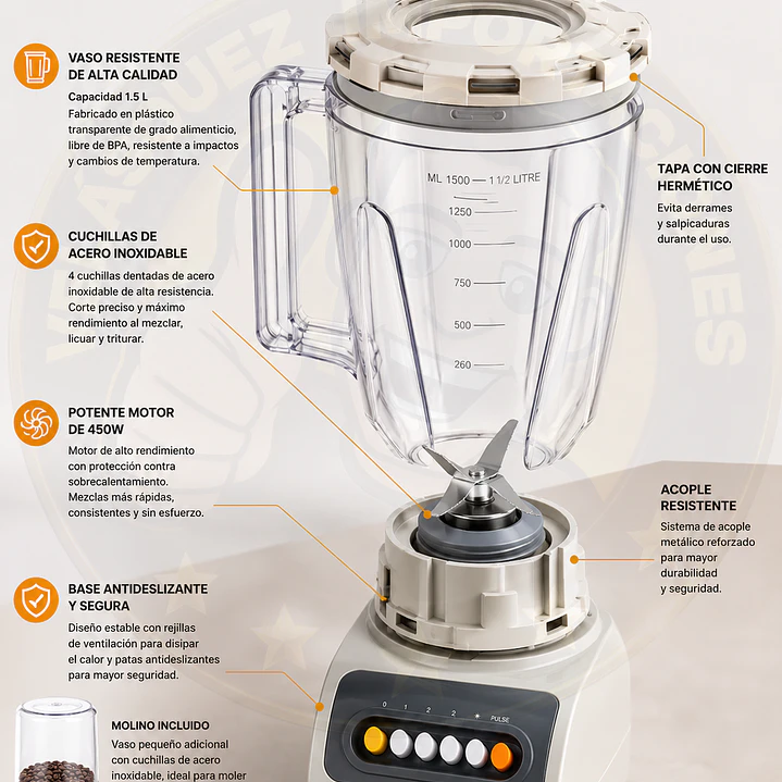 Licuadora Blender Picadora Juguera Eléctrico 300w Juguera 2