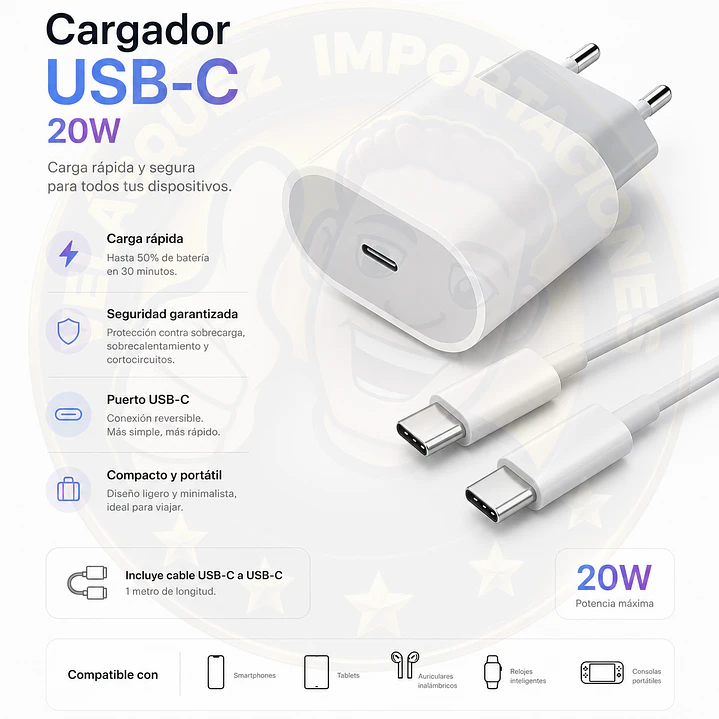 Cargador Usb C Carga Rapida 67W Compatible Con Android Incluye Cable Usb Tipo C A C Color Blanco 1