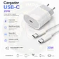 Cargador Usb C Carga Rapida 67W Compatible Con Android Incluye Cable Usb Tipo C A C Color Blanco - Miniatura 1
