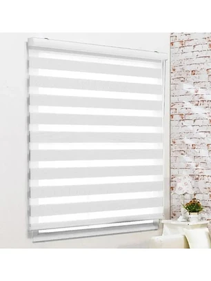 Cortinas Roller Dúo 100 X 180 Blanco y Cafe
