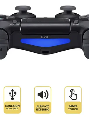 Control Joystick Inalámbrico Doble Shock P4 Negro Levo