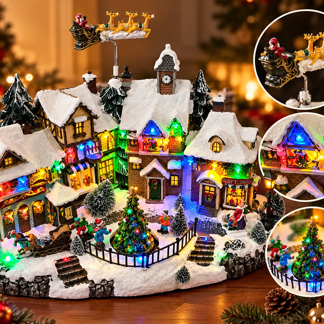 Villa Navideña Iluminada con Santa Claus 1