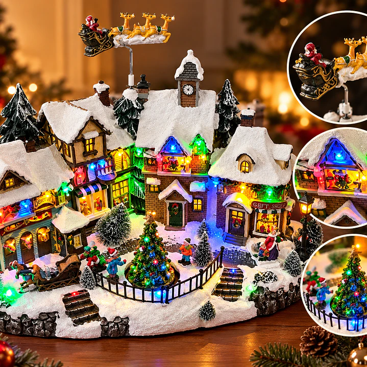 Villa Navideña Iluminada con Santa Claus 1