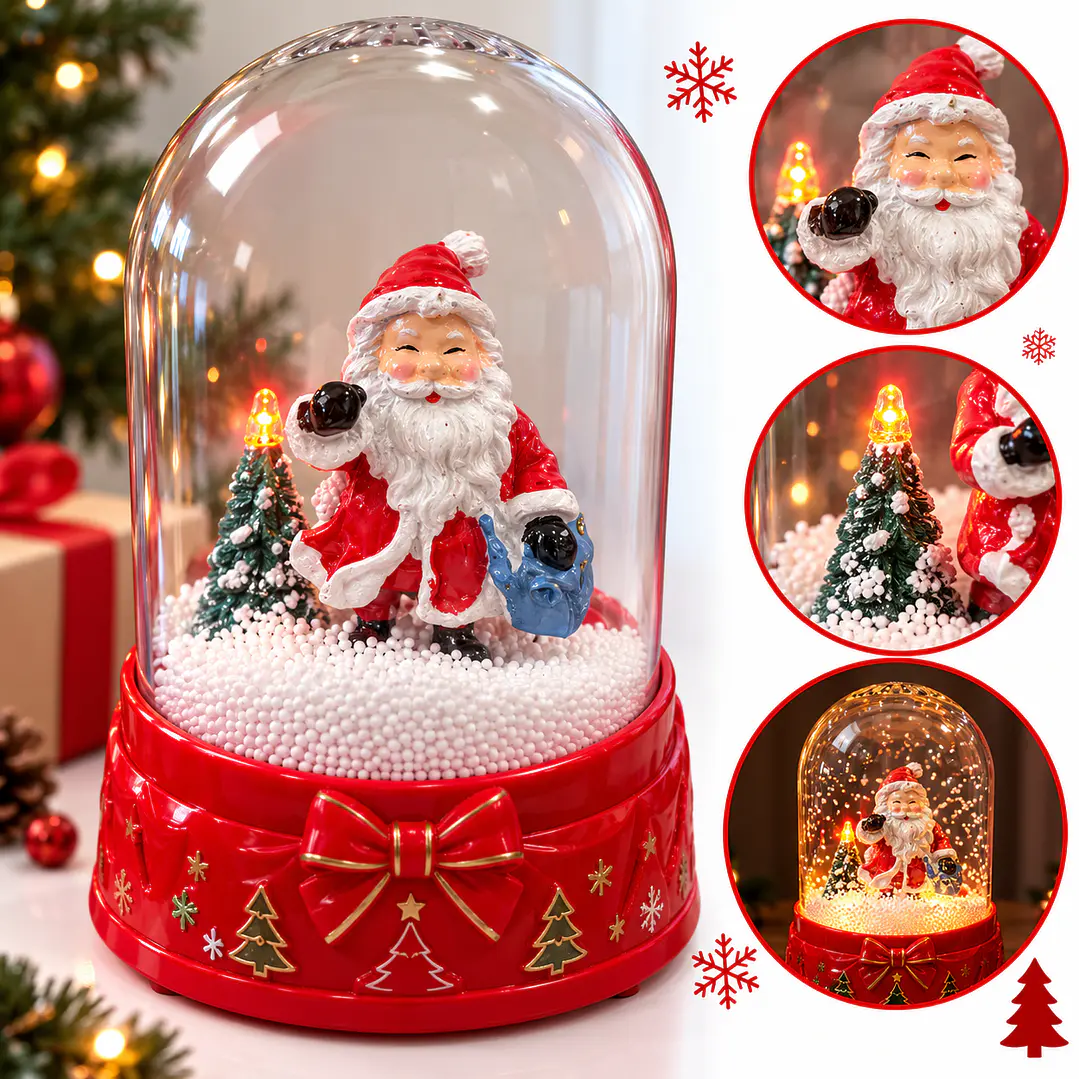 Esfera Navideña con Santa Claus y Luz LED 1