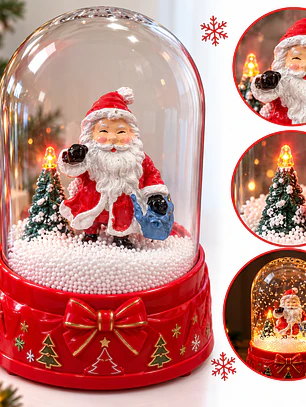 Esfera Navideña con Santa Claus y Luz LED