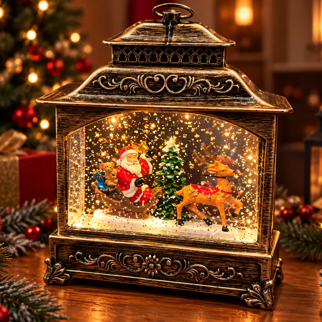 Lámpara Navideña Decorativa con Santa Claus 1