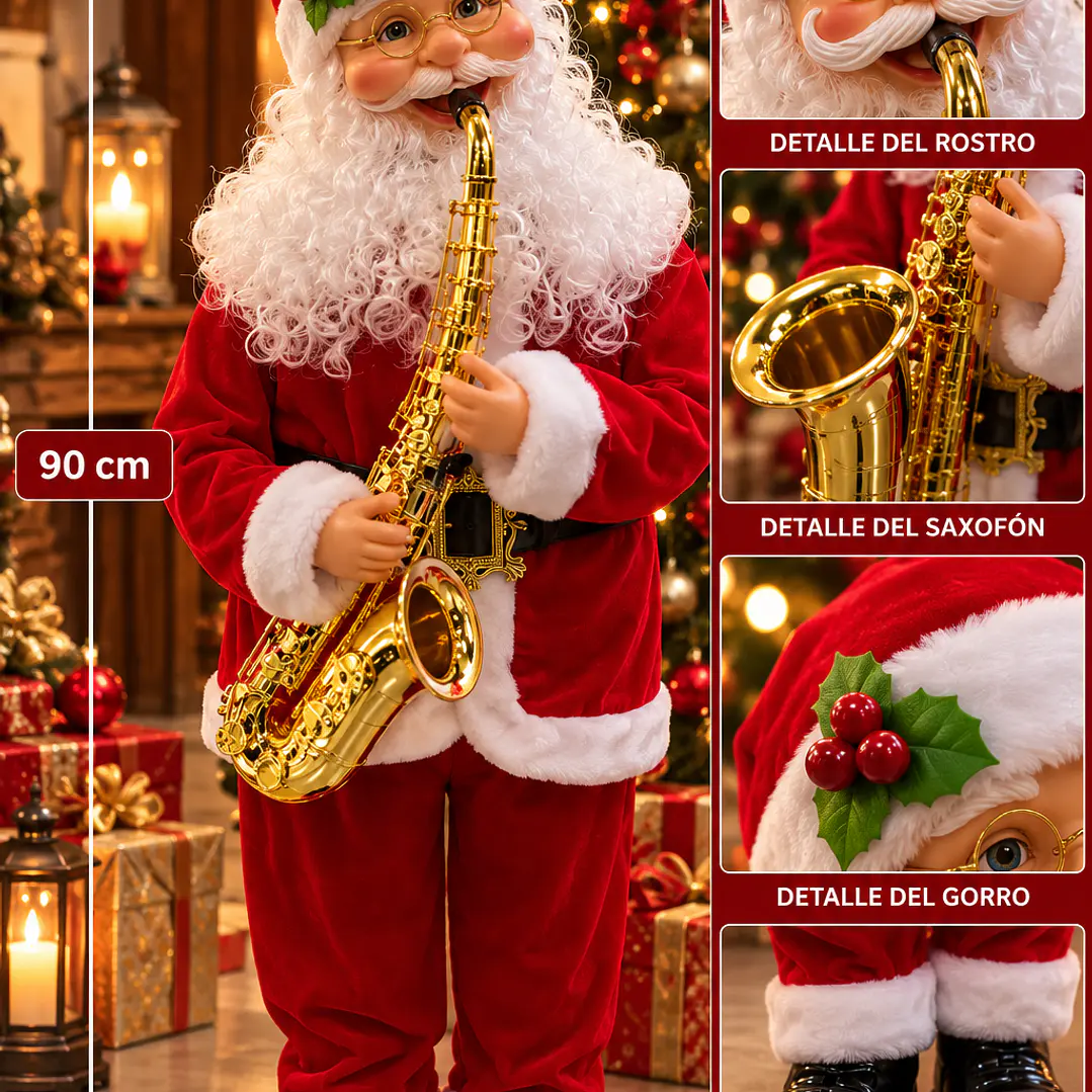 Viejo Pascuero 90 cm con Saxofón 1