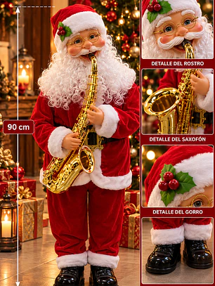 Viejo Pascuero 90 cm con Saxofón