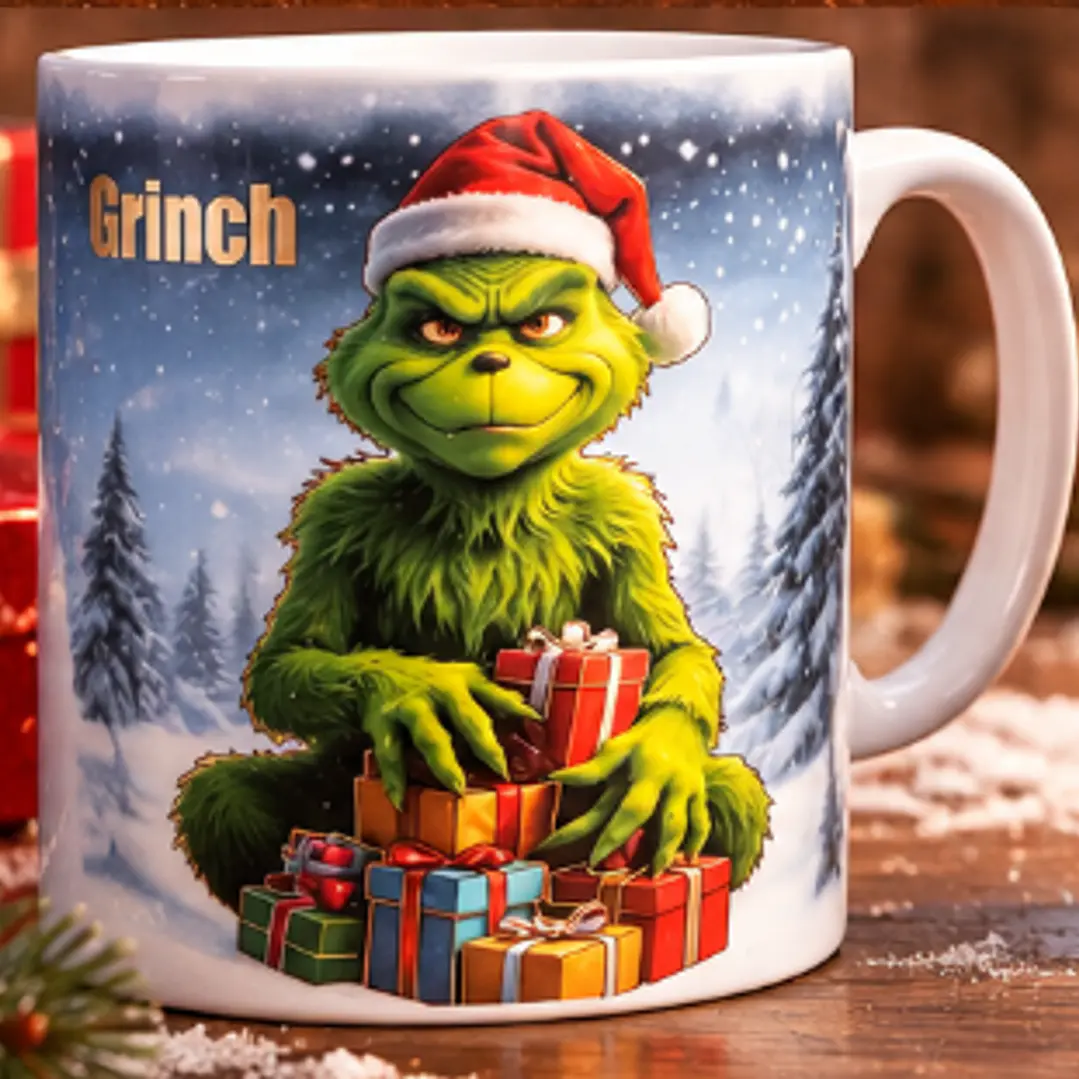 Taza Grinch Navideña con Caja de Regalo 2
