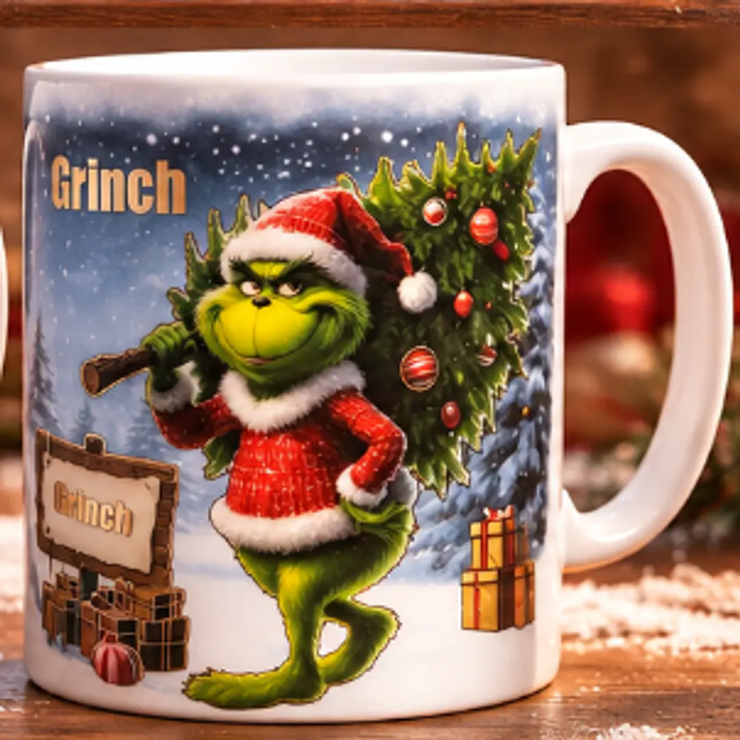 Taza Grinch Navideña con Caja de Regalo 3
