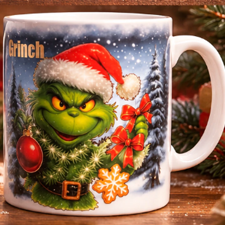 Taza Grinch Navideña con Caja de Regalo 4