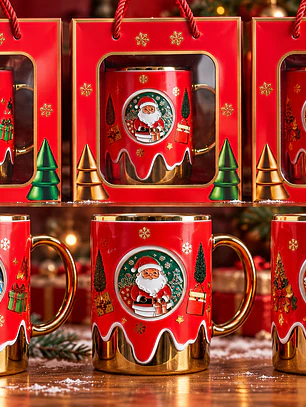 Taza Navideña Premium Santa Claus