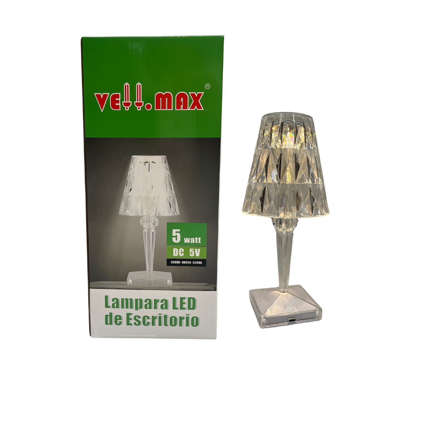 LAMPARA DE MESA 12V TRANSPARENTE 7W 3EN 1 3000K-4000K-6500K 1