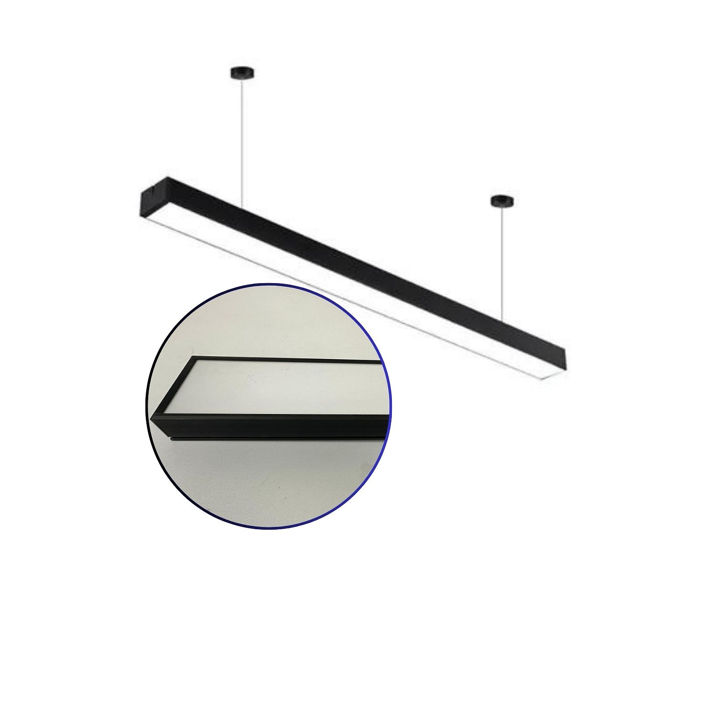 LAMPARA COLGANTE LINEAL LED NEGRO 48W 6500K V-LCL-2048 1