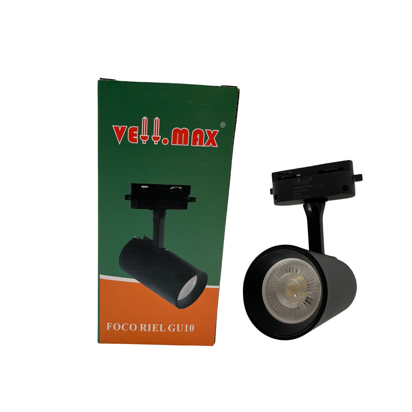 FOCO RIEL PARA AMPOLLETA GU10 EXTERIOR COLOR NEGRO 1