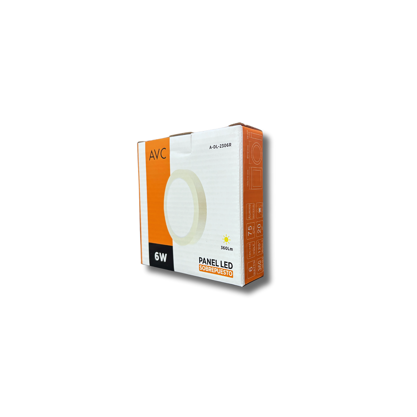 PANEL LED REDONDO SOBREPUESTO 6W 3000K AVC A-DL-2306R  2