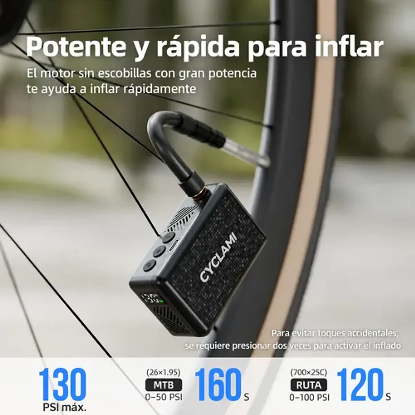 Mini Bomba De Aire Portatil Bicicleta Cyclami Am6 130psi 6