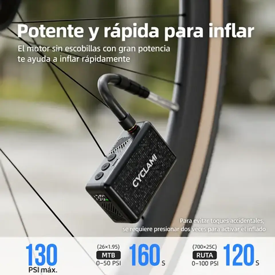 Mini Bomba De Aire Portatil Bicicleta Cyclami Am6 130psi 6