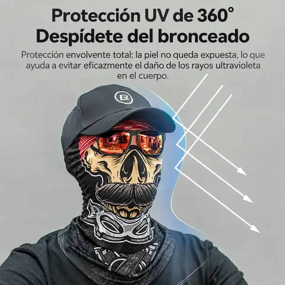 Pasamontaña Rockbros Calavera Moto Ciclismo Protección Uv 3